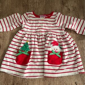 Good Lad Girls Christmas Striped Dress 18 Months